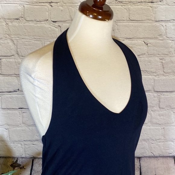 Chaps Navy Size large halter top with scoop back - Picture 2 of 6